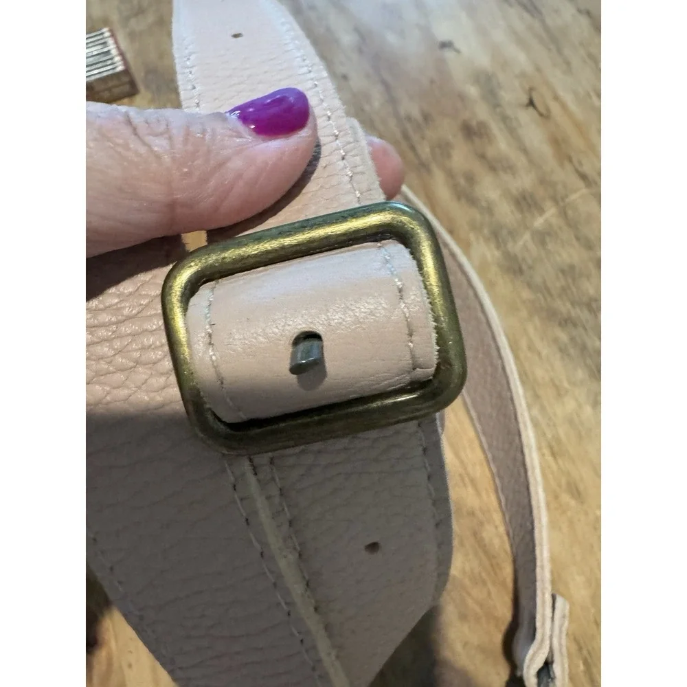 CALMA Genuine Leather Crossbody Bag Blush Pink Handcrafted in Spain